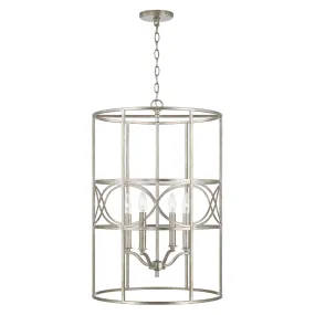 Four Light Foyer Pendant from the Sylvia Collection in Antique Silver Finish by Capital Lighting