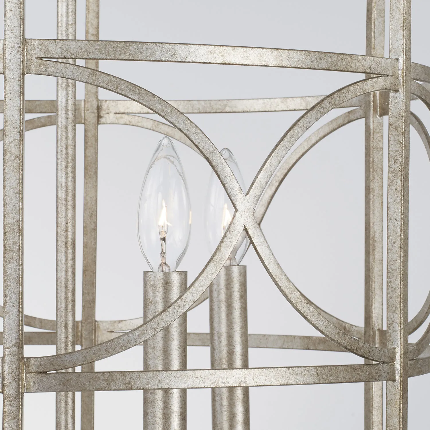 Four Light Foyer Pendant from the Sylvia Collection in Antique Silver Finish by Capital Lighting