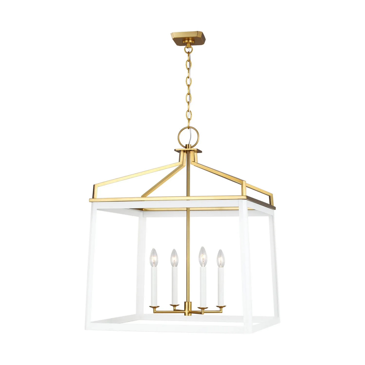 Four Light Lantern from the Carlow Collection in Matte White Finish by Visual Comfort Studio