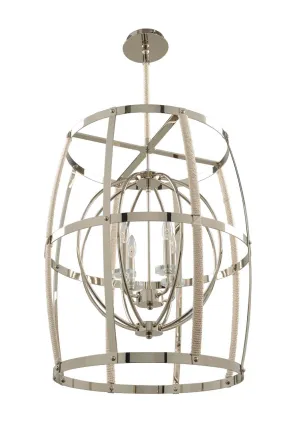 Four Light Pendant from the Bradbury Collection in Polished Nickel Finish by Kalco