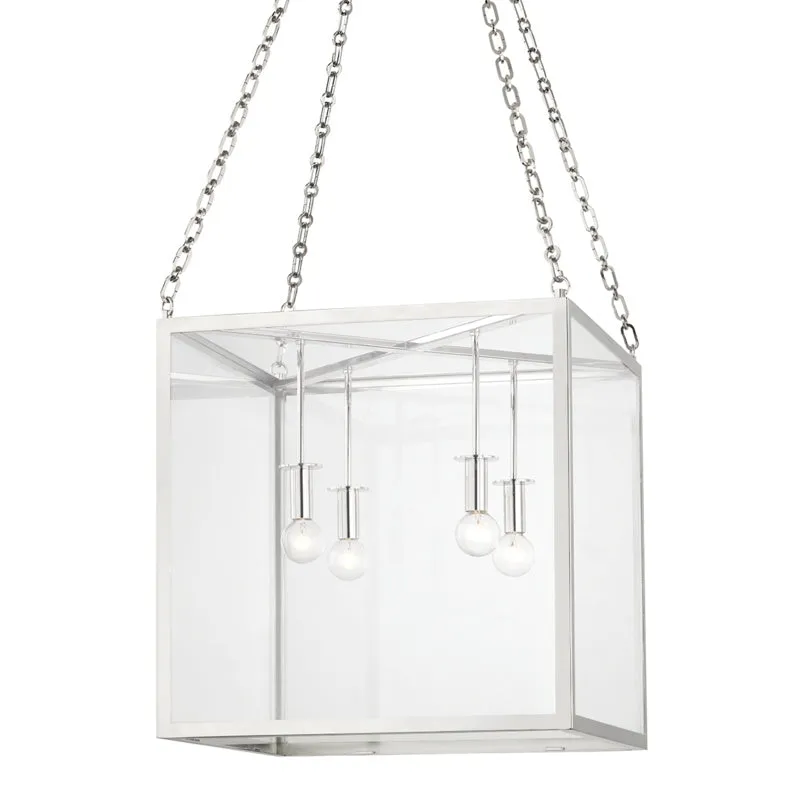 Four Light Pendant from the Catskill Collection in Polished Nickel Finish by Hudson Valley
