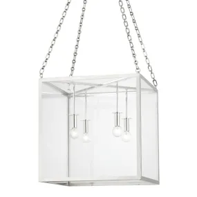 Four Light Pendant from the Catskill Collection in Polished Nickel Finish by Hudson Valley