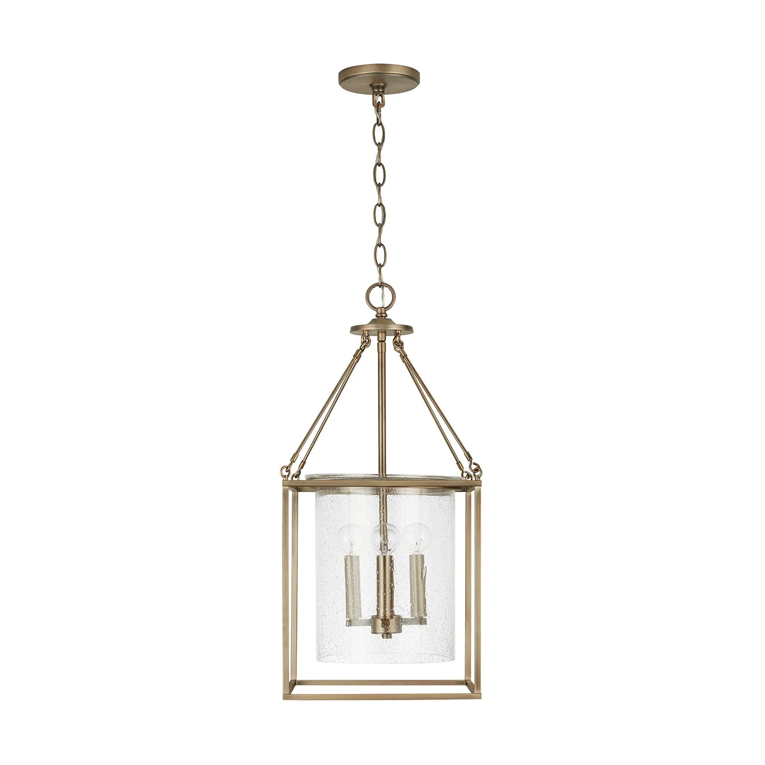 Four Light Pendant from the Cooper Collection in Aged Brass Finish by Capital Lighting