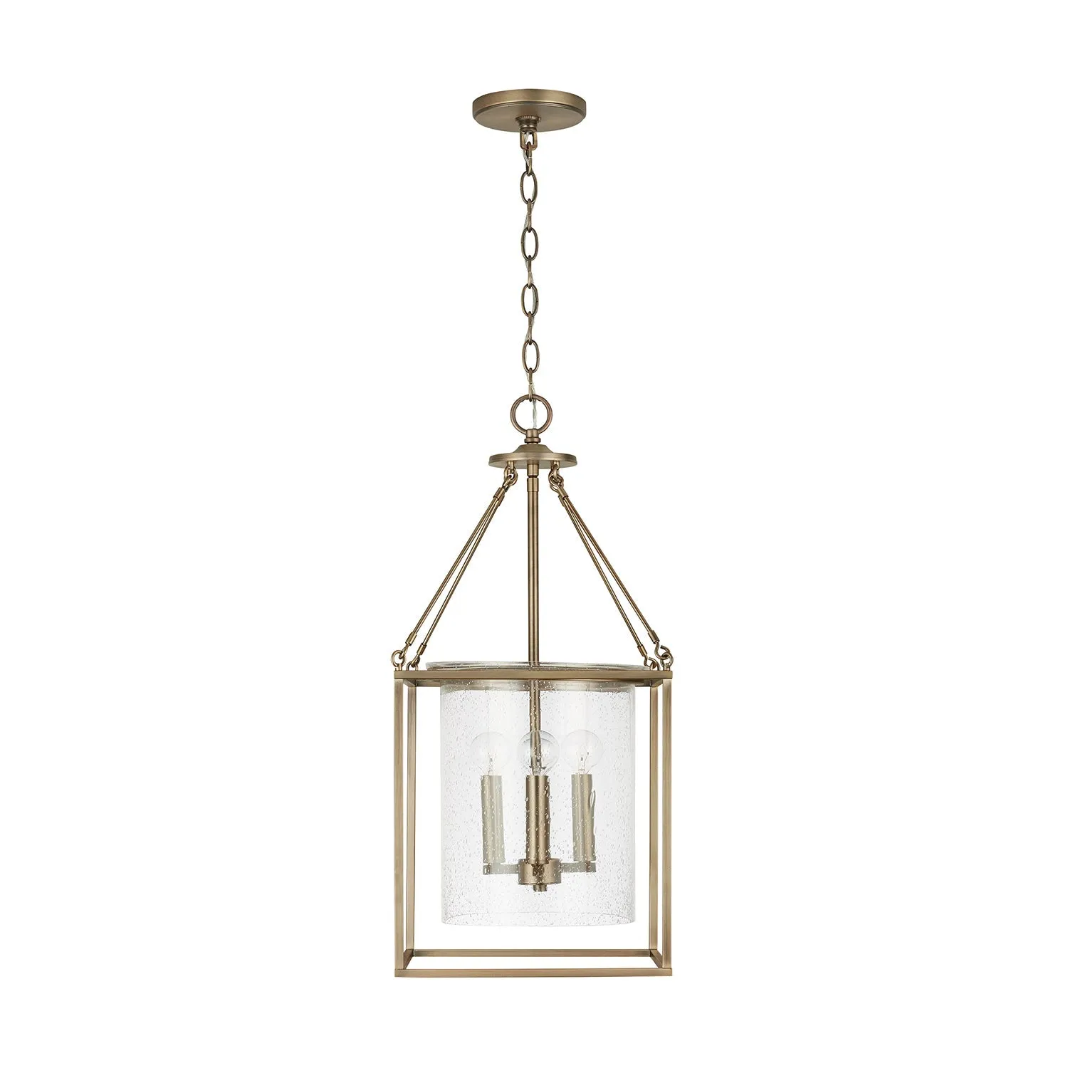 Four Light Pendant from the Cooper Collection in Aged Brass Finish by Capital Lighting