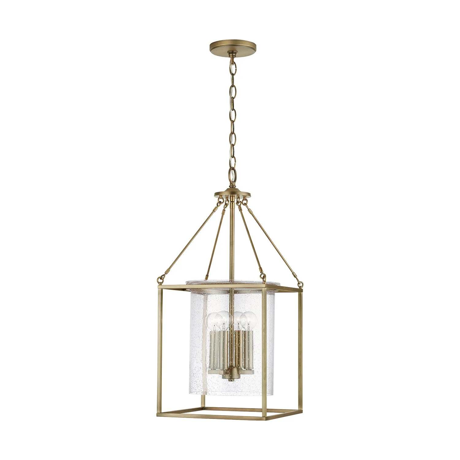 Four Light Pendant from the Cooper Collection in Aged Brass Finish by Capital Lighting