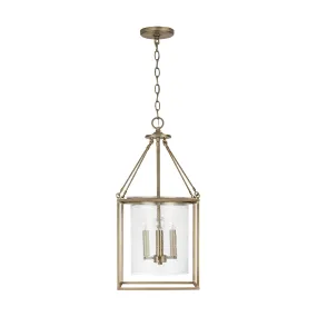 Four Light Pendant from the Cooper Collection in Aged Brass Finish by Capital Lighting