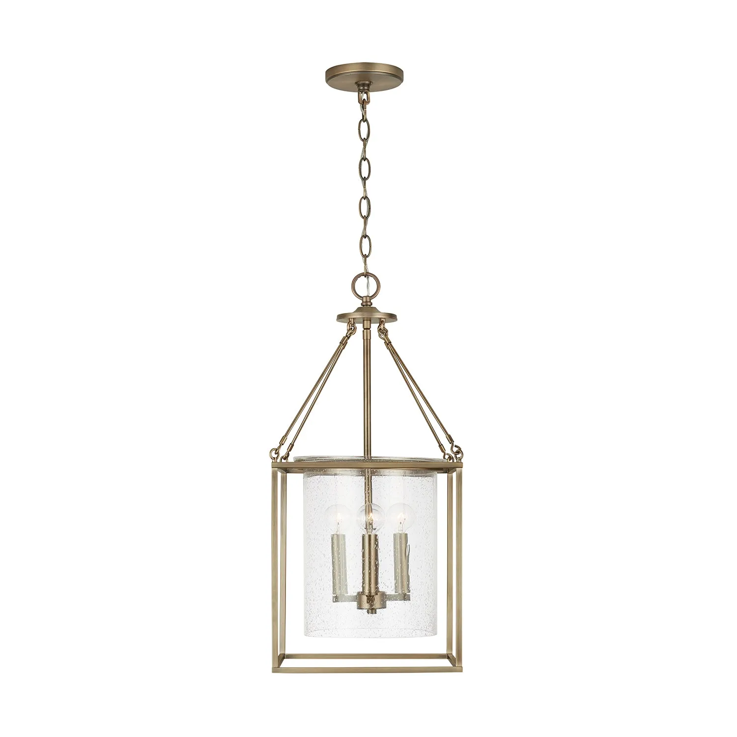Four Light Pendant from the Cooper Collection in Aged Brass Finish by Capital Lighting