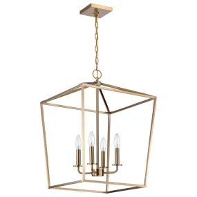 Four Light Pendant from the Emma Collection in Burnished Brass Finish by Nuvo Lighting
