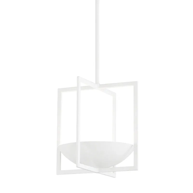 Four Light Pendant from the Loki Collection in Gesso White Finish by Troy Lighting