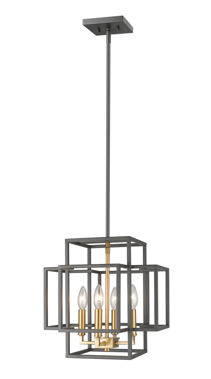 Four Light Pendant from the Titania Collection in Bronze / Olde Brass Finish by Z-Lite