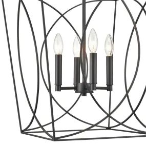 Four Light Pendant from the Tracy Collection in Matte Black Finish by Millennium
