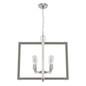 Four Light Pendant from the Woodburn Collection in Brushed Nickel Finish by Hunter