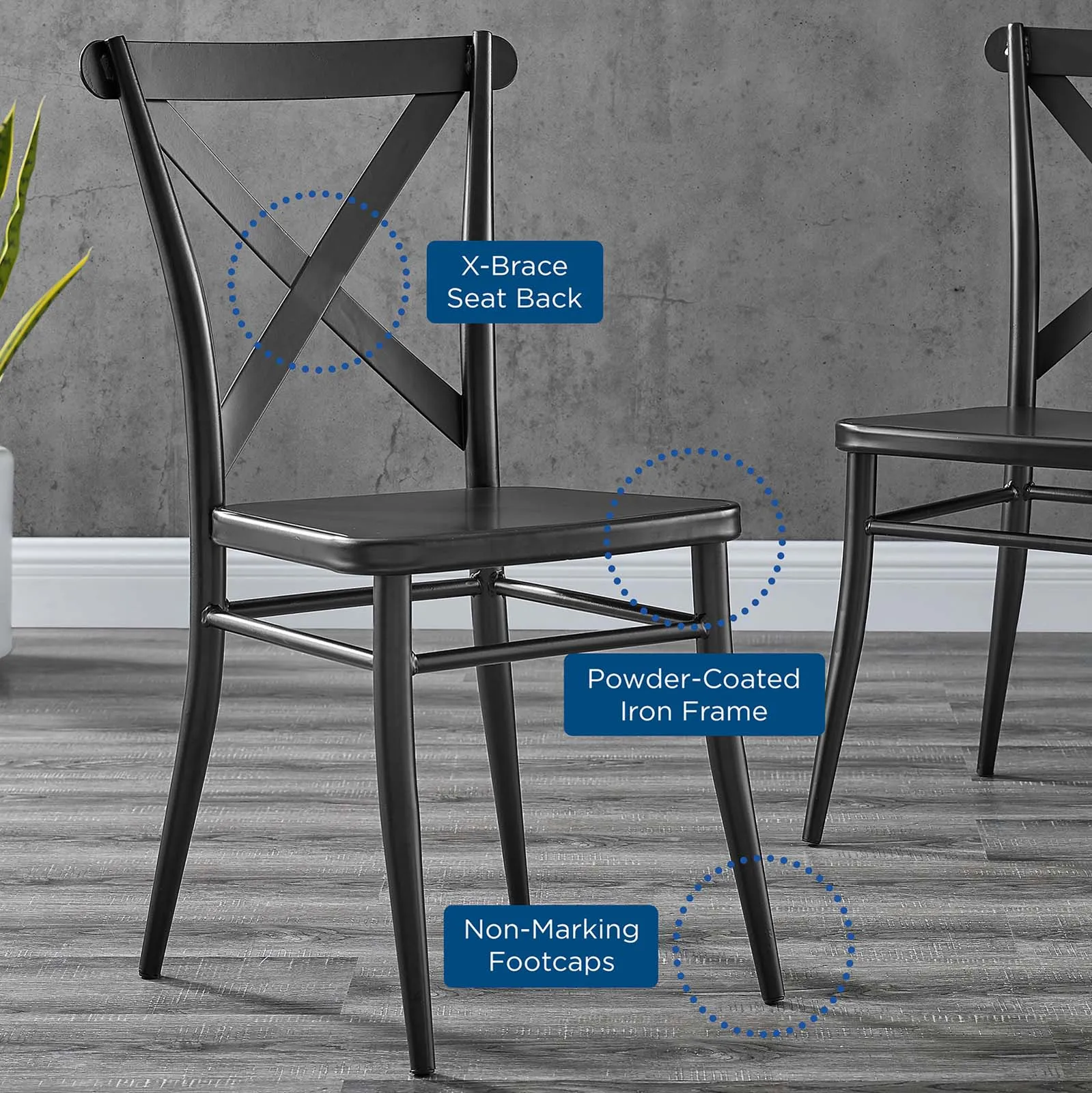 Gear Metal Dining Chairs - Set of 2