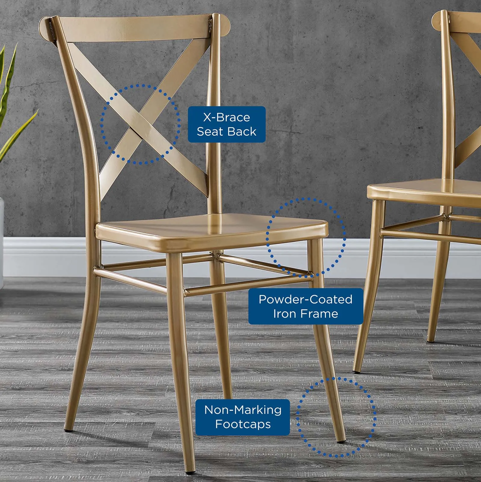 Gear Metal Dining Chairs - Set of 2