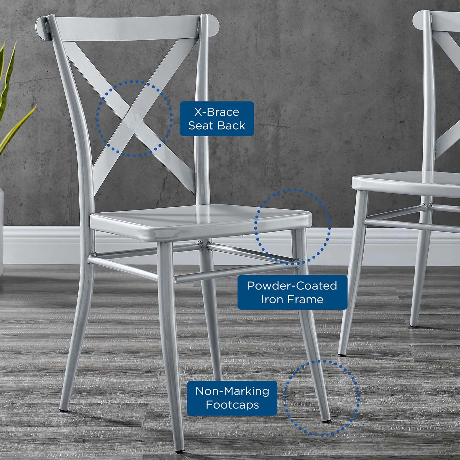 Gear Metal Dining Chairs - Set of 2