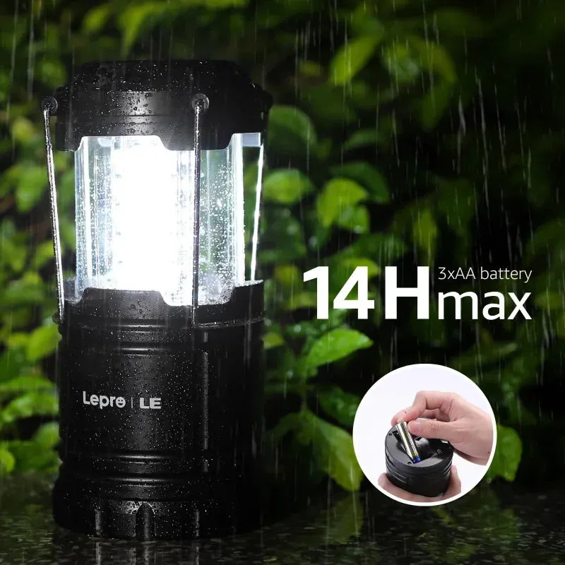 LED Collapsible Camping Lantern 4-Packs, Super, Battery Powered Camping Light, IPX4 Resistant, Portable Emergency