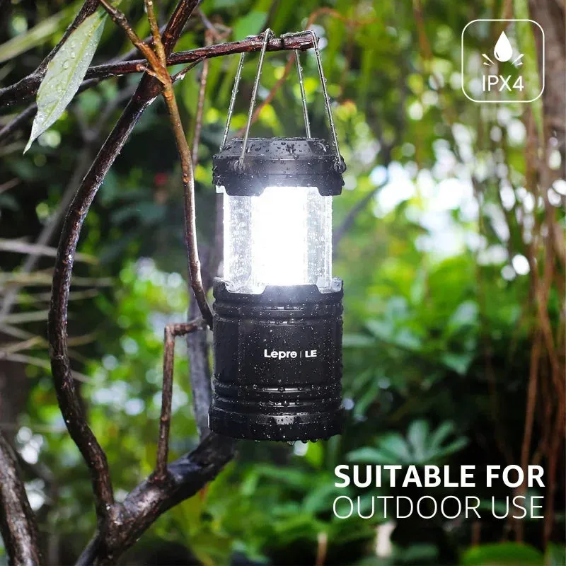 LED Collapsible Camping Lantern 4-Packs, Super, Battery Powered Camping Light, IPX4 Resistant, Portable Emergency
