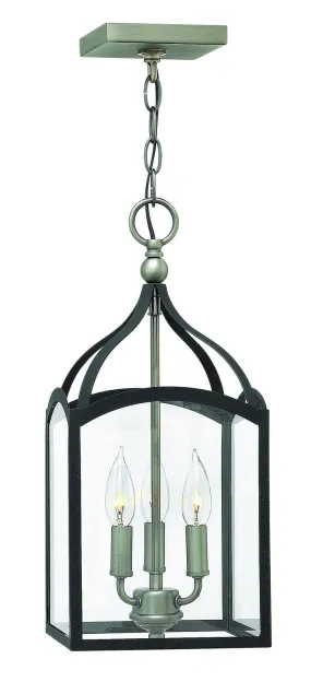 LED Foyer Pendant from the Clarendon Collection in Aged Zinc Finish by Hinkley