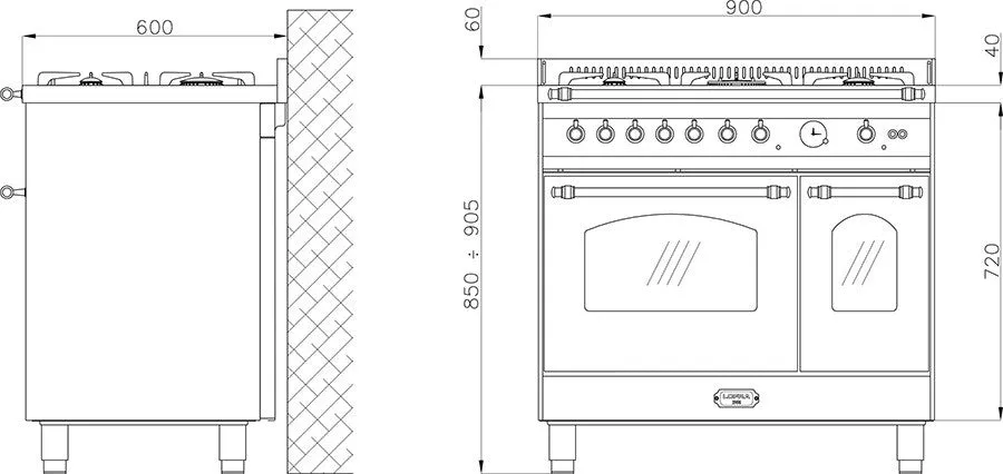 Lofra Venezia 90s PBID 96MFT /5i Cream Induction Electric Range Cooker 90cm