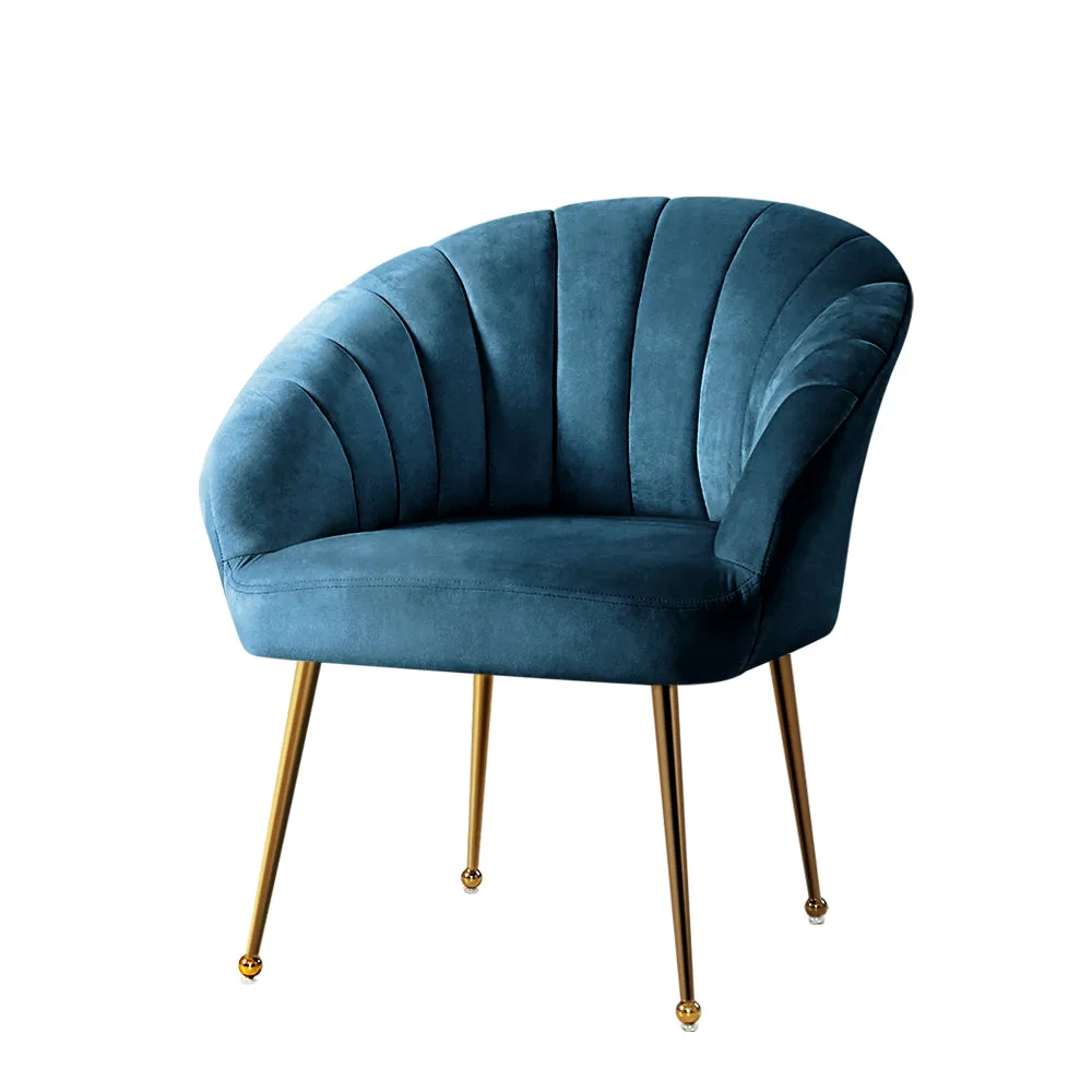 Michelle Accent Velvet Lounge Armchair - Navy