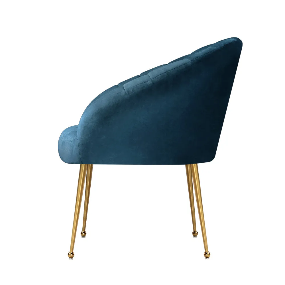 Michelle Accent Velvet Lounge Armchair - Navy