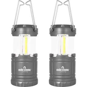 Milestone Ultra Bright COB Waterproof Lanterns 2 Pack