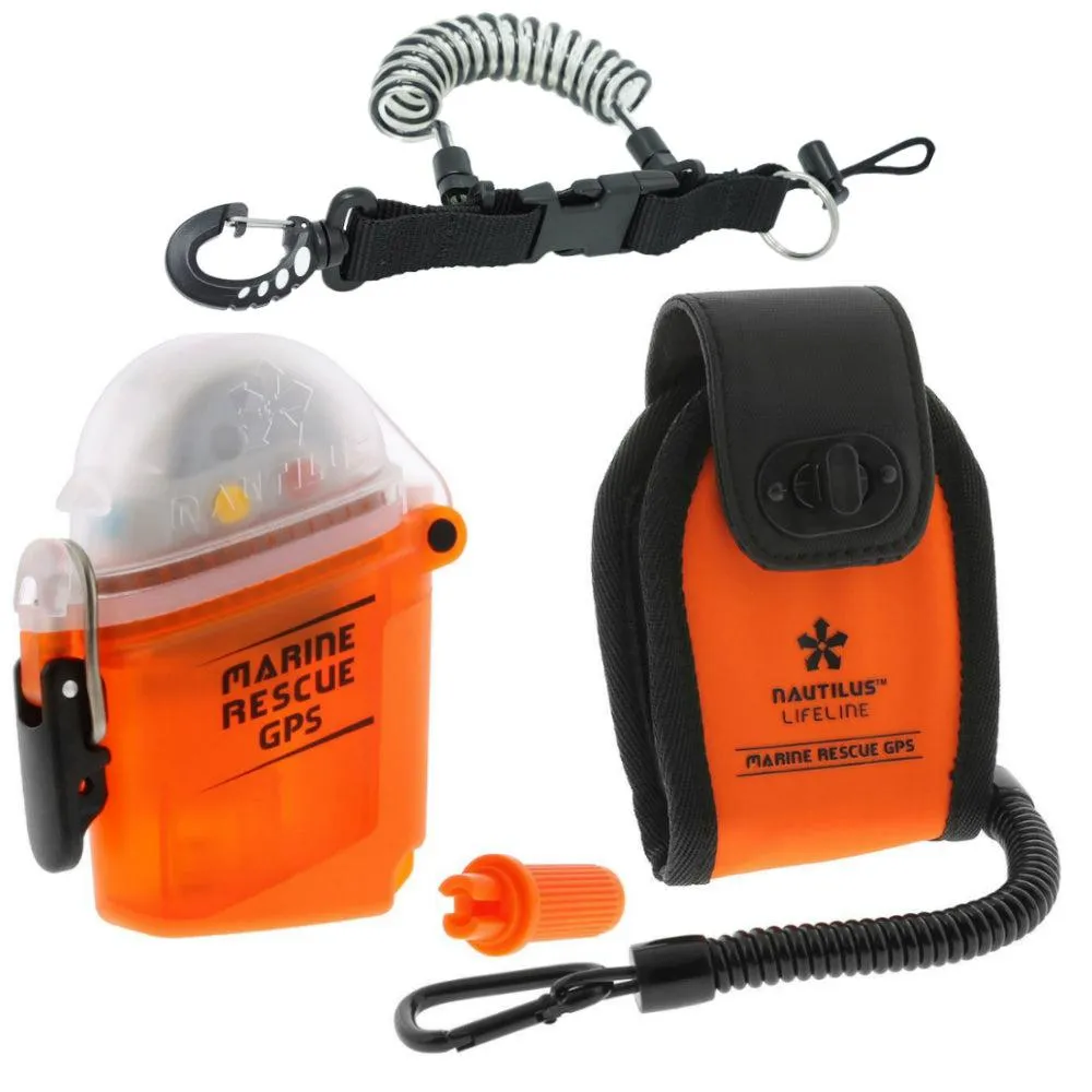 Nautilus LifeLine Marine GPS and Neoprene Pouch w/ Free DiveCatalog's Coil Lanyard
