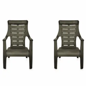 Nilkamal Sunday Garden Chair, Set of 2 (Weather Brown)