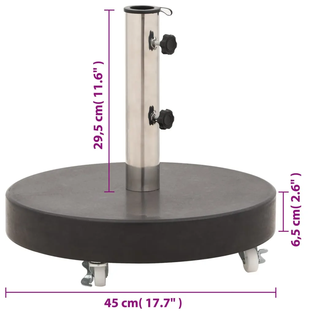 Parasol Base Granite 30 kg Round Black