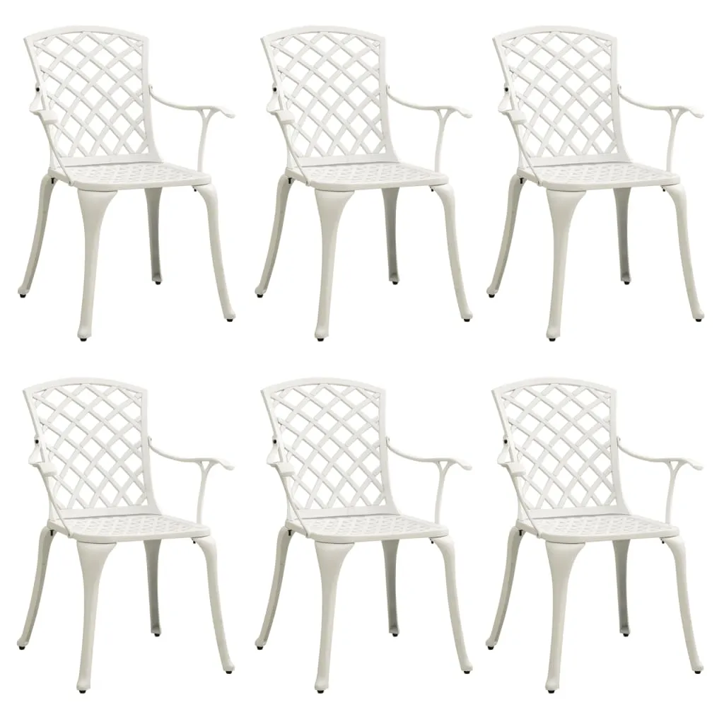 Patio Chairs Outdoor Garden Dining Seat Furniture 6 Pcs Cast Aluminum