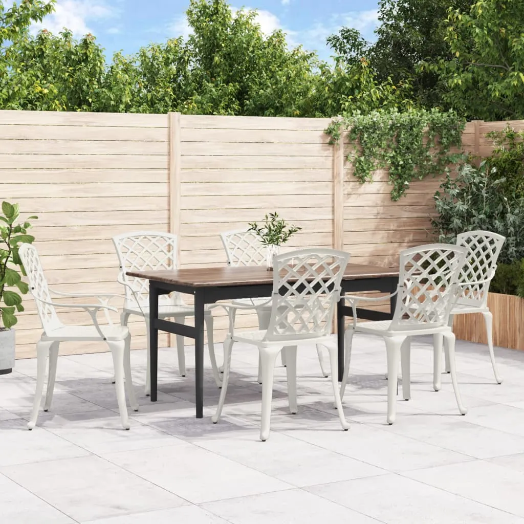 Patio Chairs Outdoor Garden Dining Seat Furniture 6 Pcs Cast Aluminum