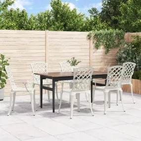 Patio Chairs Outdoor Garden Dining Seat Furniture 6 Pcs Cast Aluminum
