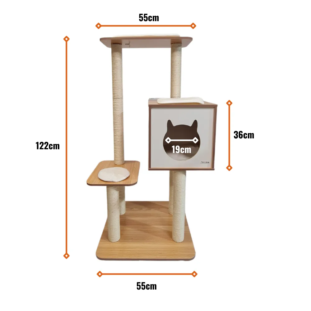 Petwiz Premium Wooden Laminate Scratching Tree [122cm]