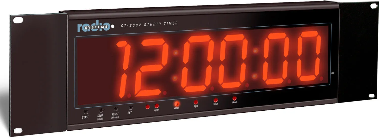 Radio Systems CT-2002 Large 2-Inch LED Studio Clock with GPS & IR Remote