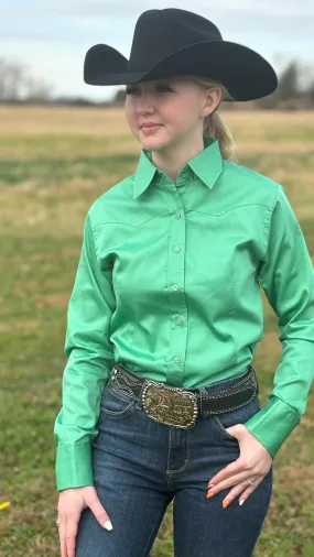 Sateen Solid Shirts ~ Apple Green