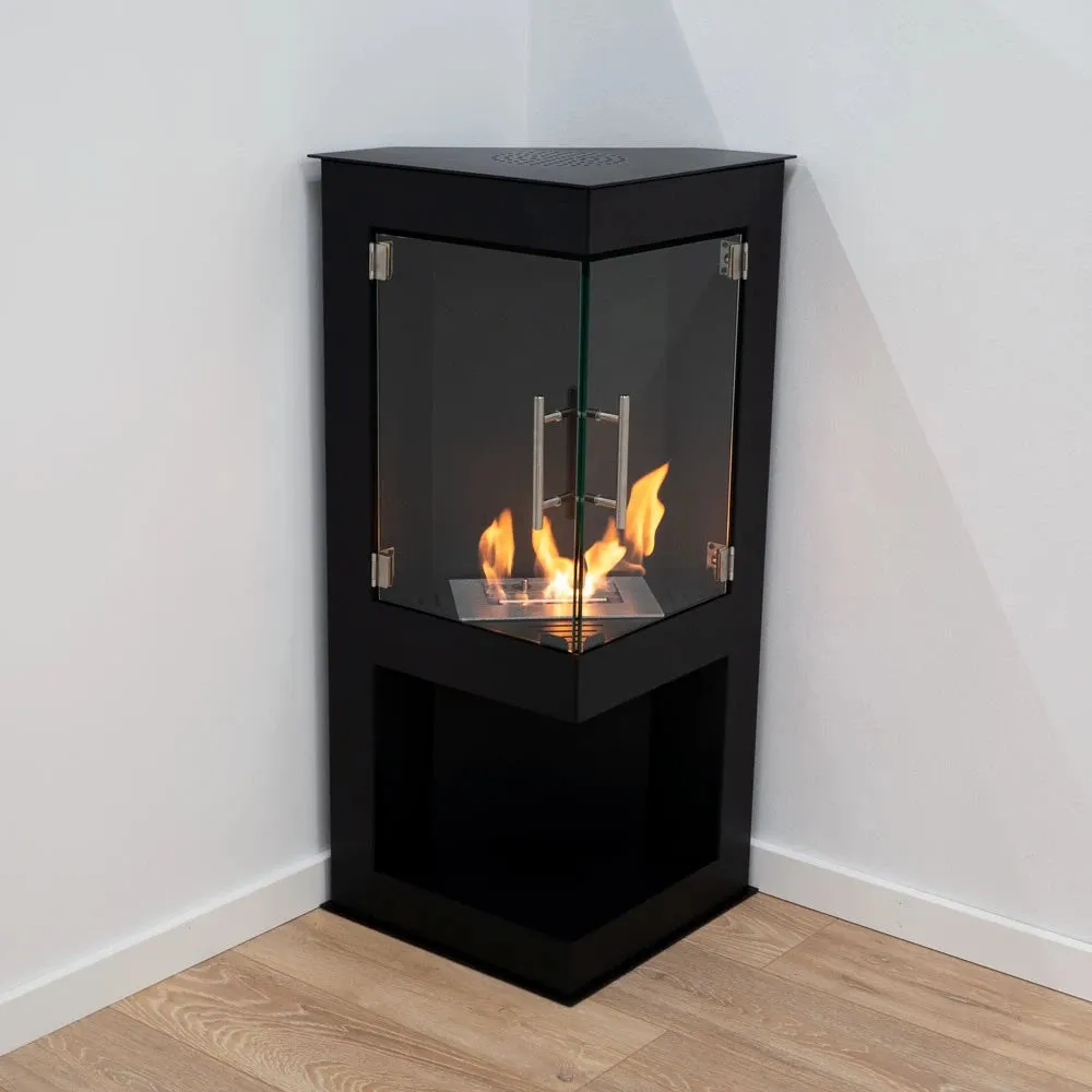 Scandi-Flame Alaska Bioethanol Corner Stove with Double Doors