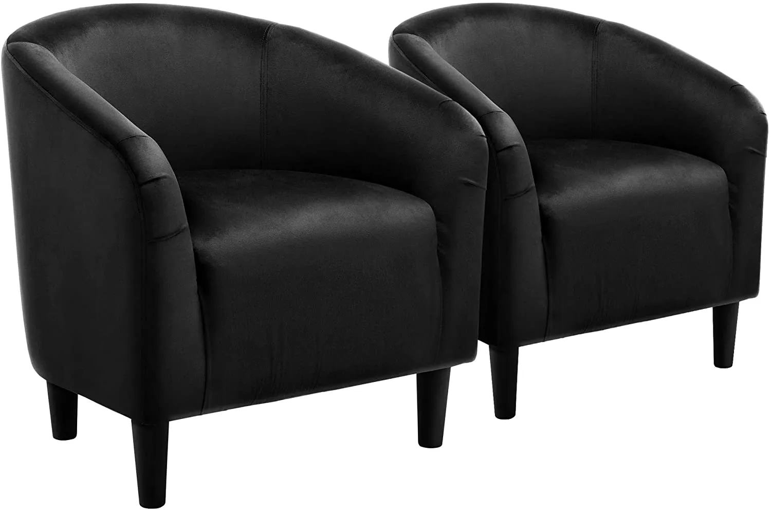 Set of 2 Barrel Velvet Accent Chair  Upholstered