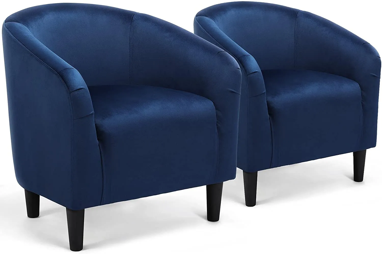 Set of 2 Barrel Velvet Accent Chair  Upholstered