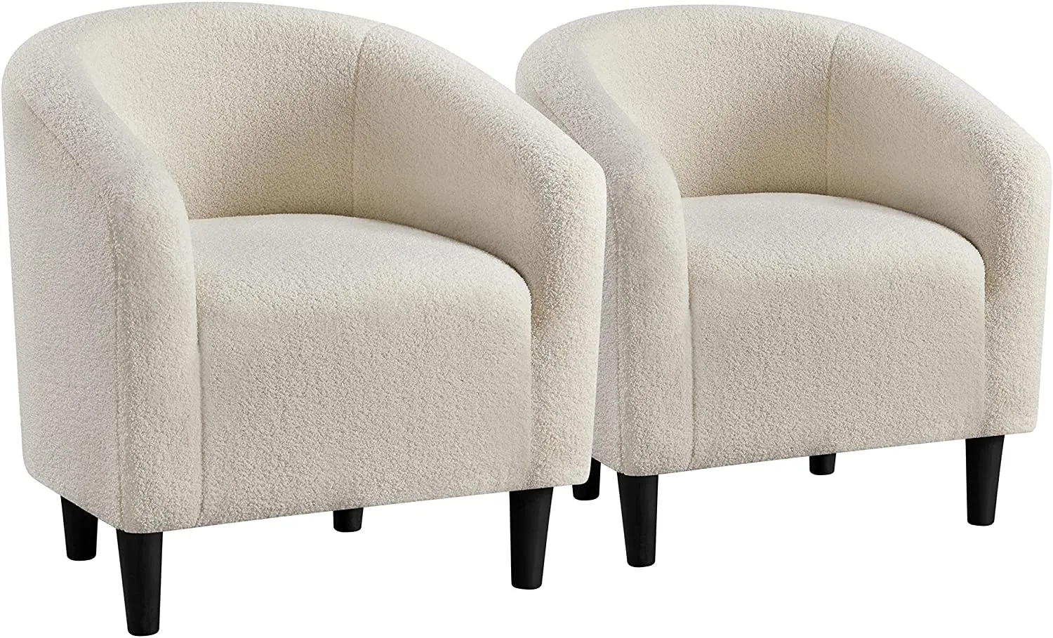 Set of 2 Barrel Velvet Accent Chair  Upholstered