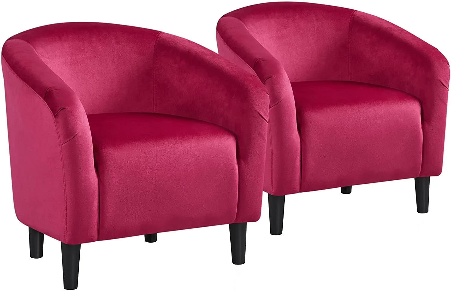 Set of 2 Barrel Velvet Accent Chair  Upholstered
