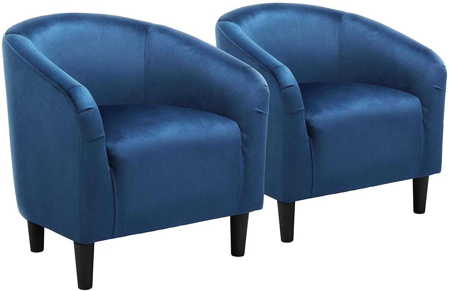 Set of 2 Barrel Velvet Accent Chair  Upholstered