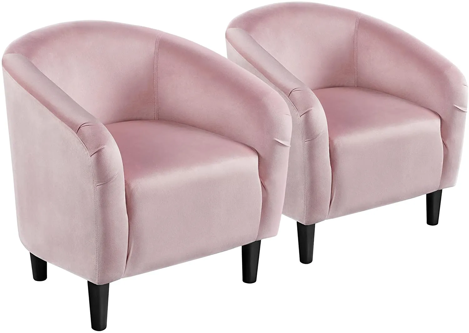 Set of 2 Barrel Velvet Accent Chair  Upholstered