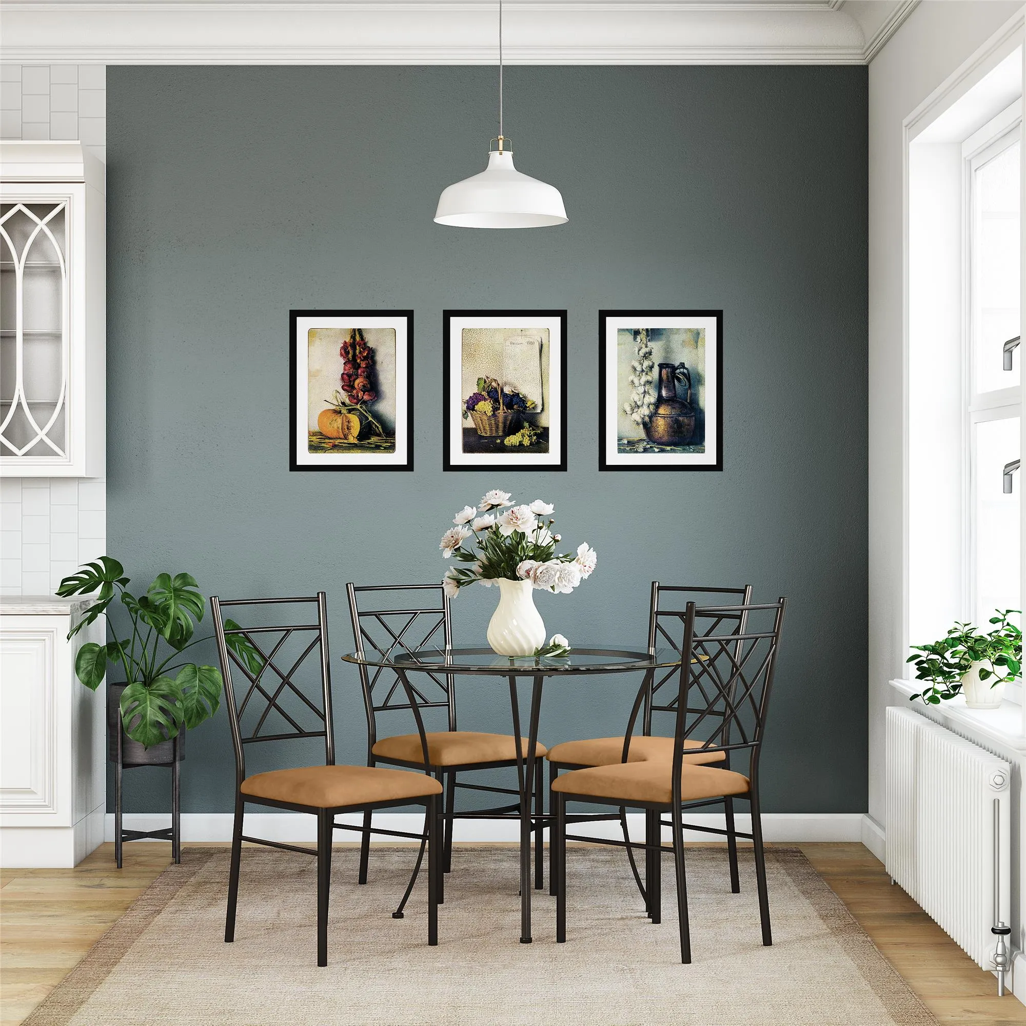 Snowdon 5-Piece Glass Top Dining Set