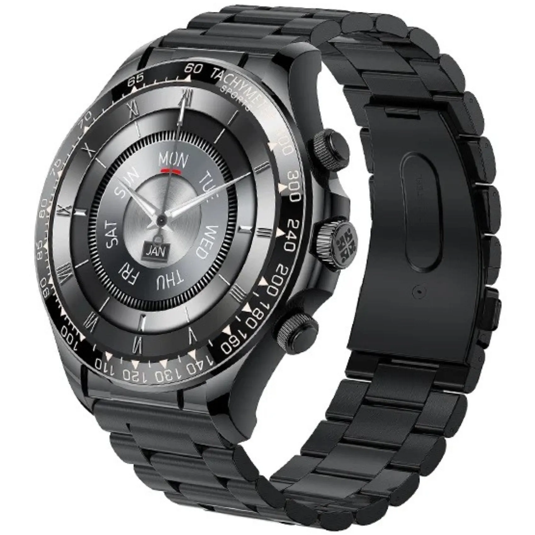 TUTT X108 Classic Metal Case Rugged Military Smart Watch Men | 1.55'' Large HD Screen IP67 Tactical SmartWatch with BT Call Pedometer Sport Modes 2 Straps (Leather Metal)