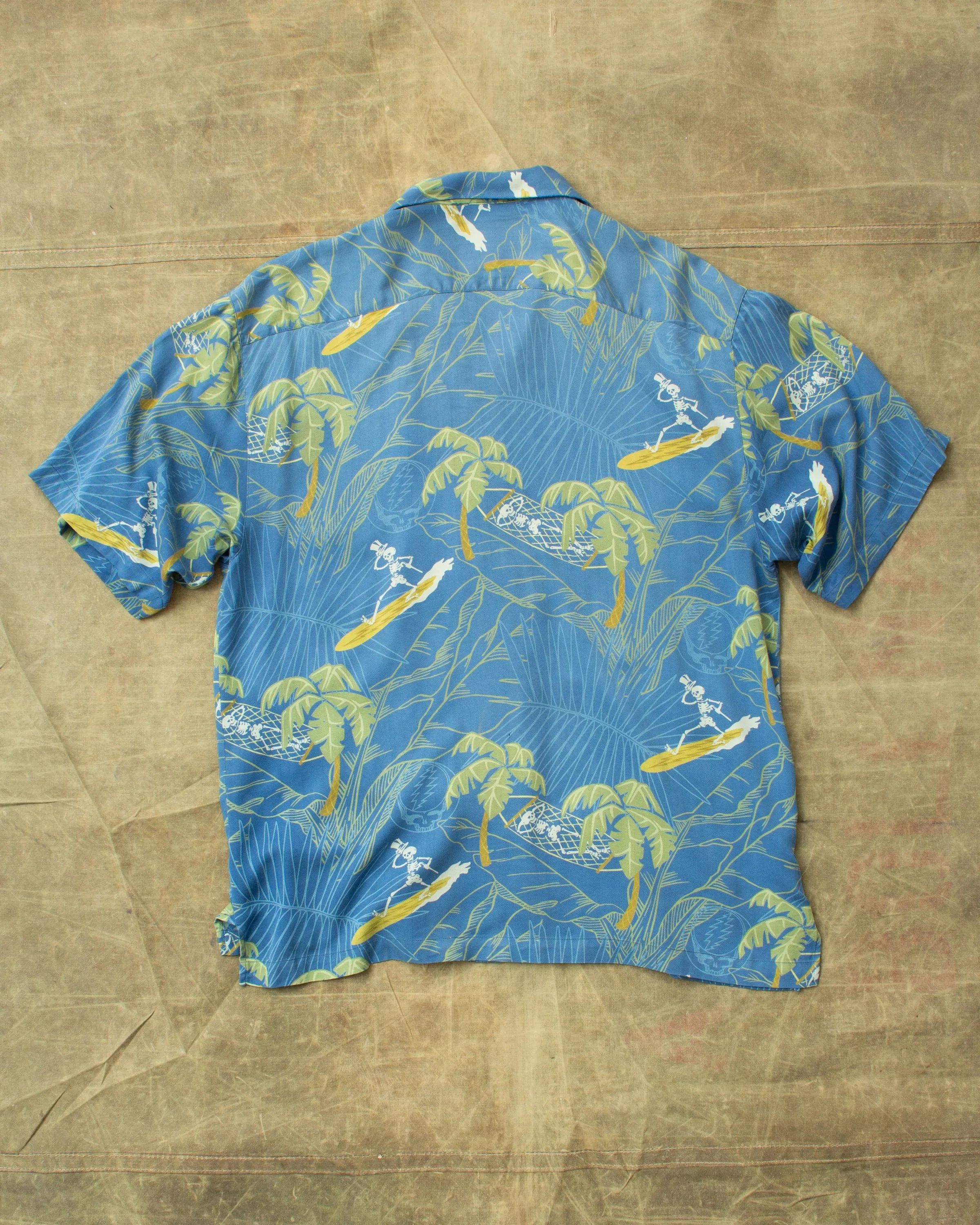 Vintage 90's Greatful Dead by David Carey Short Sleeved Silk Hawaiian Shirt
