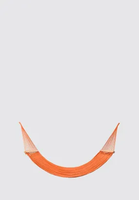 Vivid Orange Cotton Hammock (Wooden Bar)