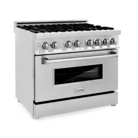 ZLINE 36" Professional Stainless Steel 4.6 CU.FT. 6 Gas Burner/Electric Oven Range (RA36)