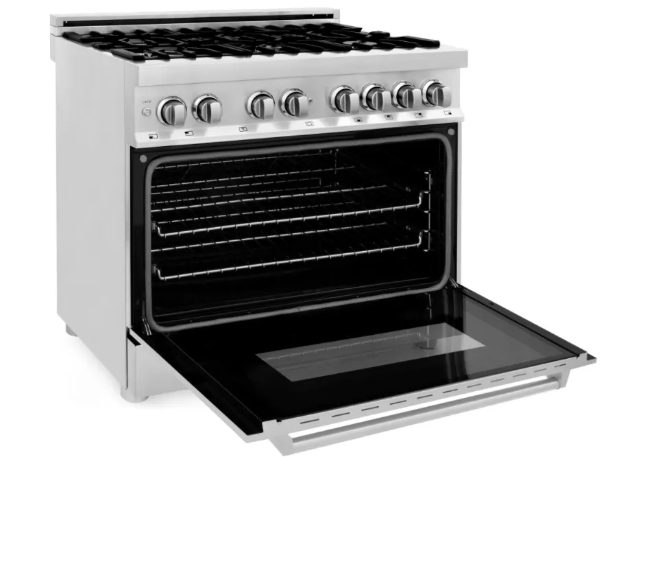 ZLINE 36" Professional Stainless Steel 4.6 CU.FT. 6 Gas Burner/Electric Oven Range (RA36)